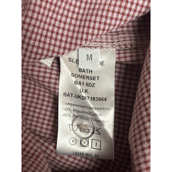 NEW Sleepy Doe PJ Set Gingham Plaid Organic Cotton Sleepwear Size M - Picture 4 of 9